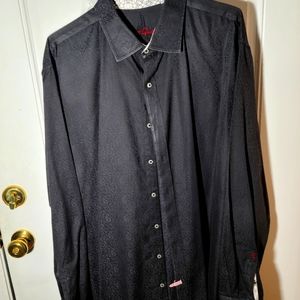 Robert Graham Big & Tall black paisley shirt 2XLT